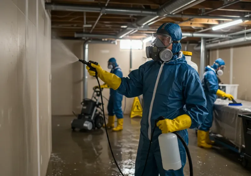 Basement Sanitization and Antimicrobial Treatment process in Thousand Palms, CA