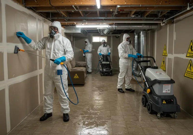 Basement Moisture Removal and Structural Drying process in Thousand Palms, CA